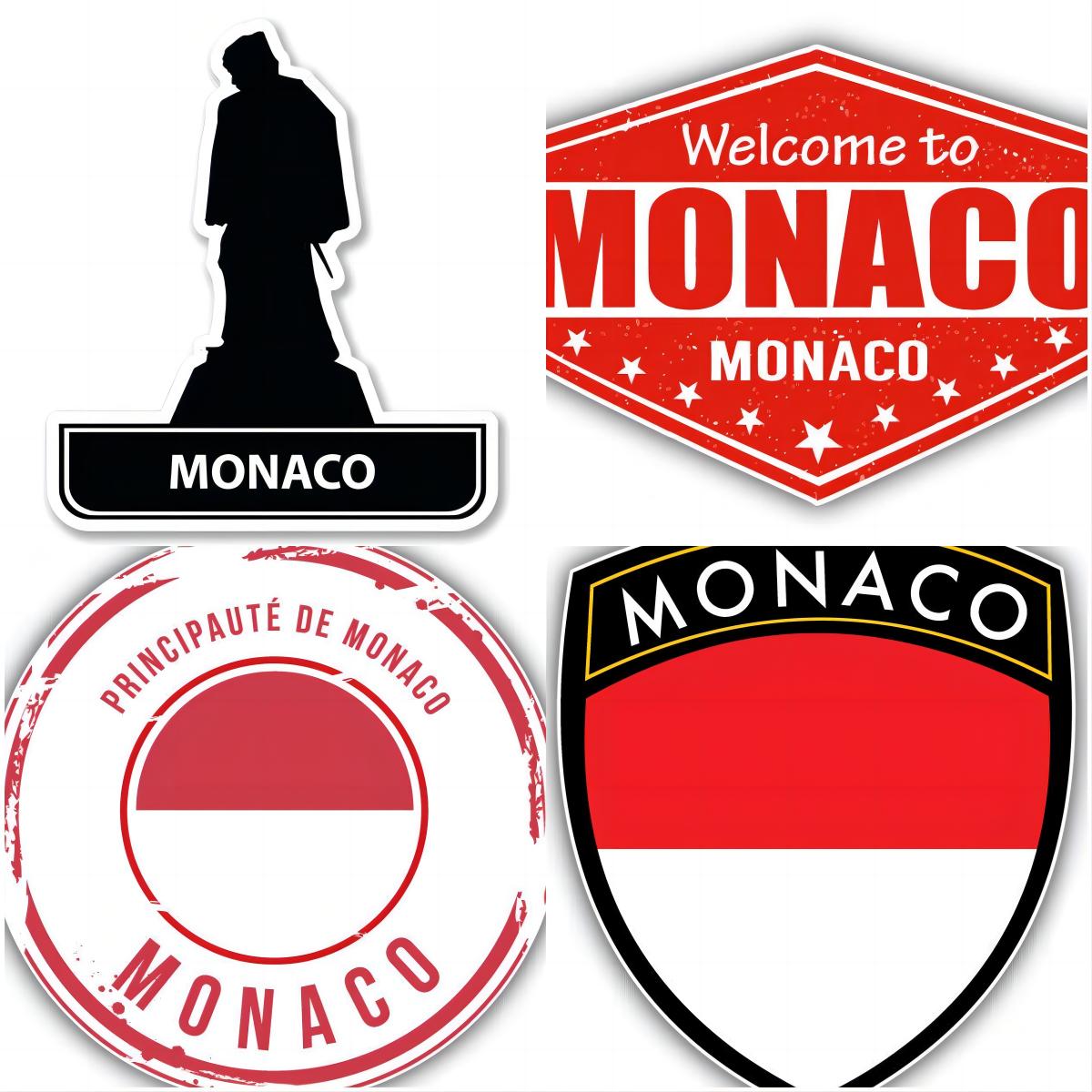 Laptop Accessories Kids - Bandeira de Mônaco Vinyl Decal para
