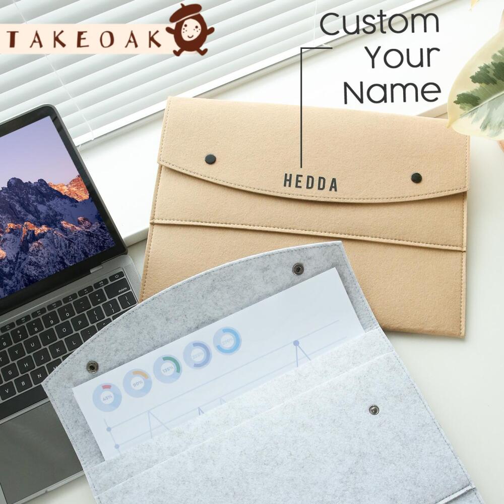 Laptop Accessories Name - Pasta de Documentos Personalizada em Feltro