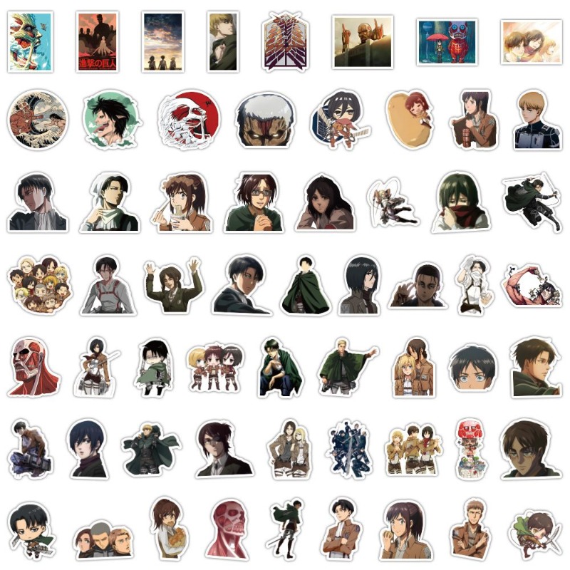 Laptop Accessories All - 60 Adesivos de Anime Attack on