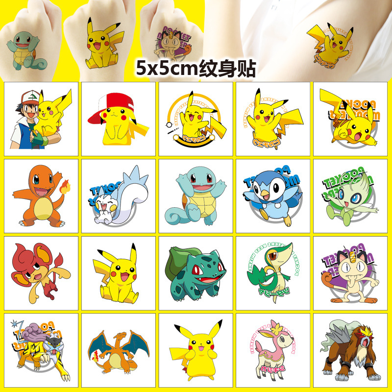 Laptop Accessories All - 5*5cm 20 pçs pokemon pikachu tatuagem