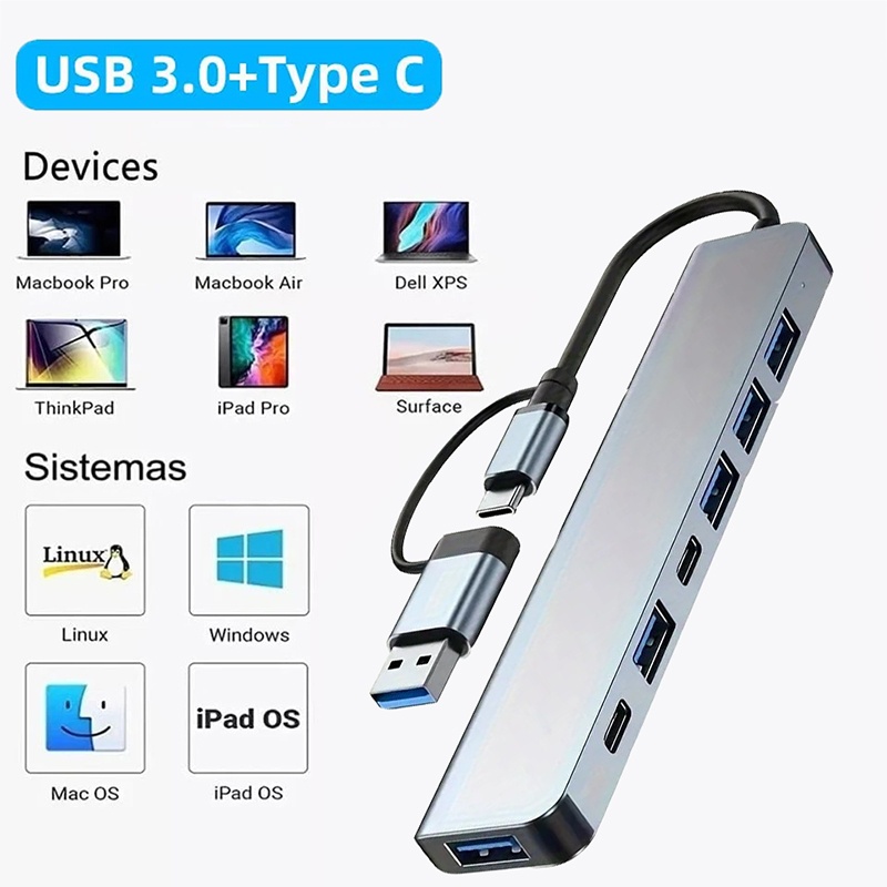 Laptop Accessories Usb - Hub USB3.0 2 em 1 com