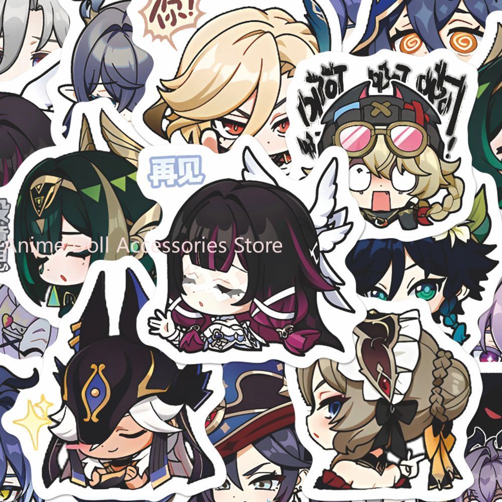 Laptop Accessories All - 64PCS Adesivos de Anime Genshin Impact