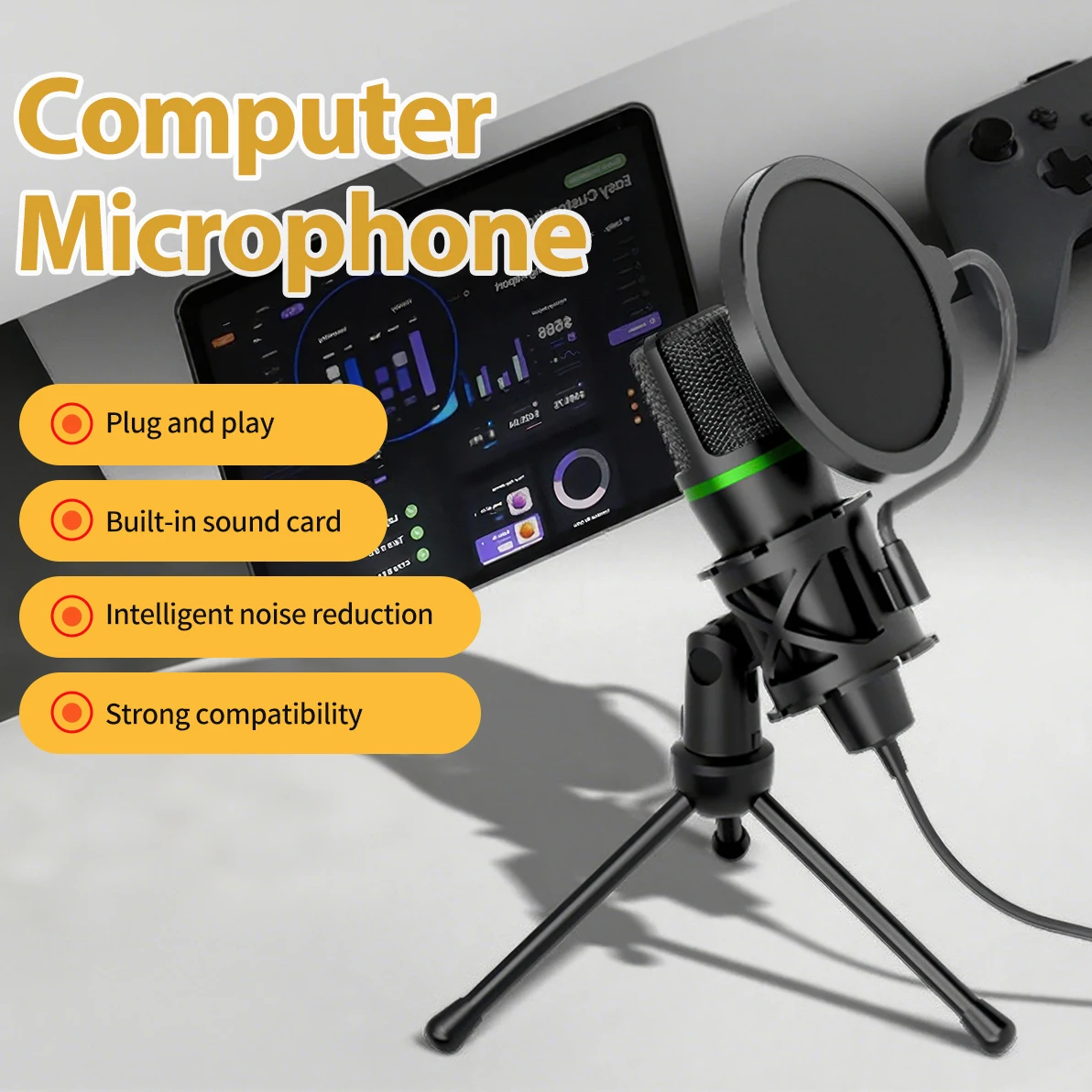 Microfone condensador usb com  - Laptop Accessories Usb avaliação e preço