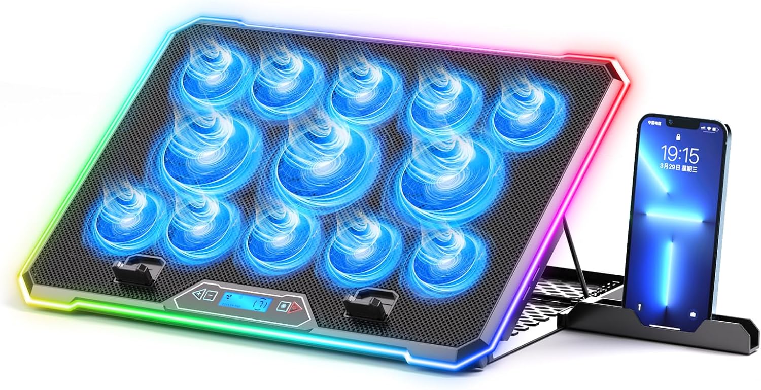 RGB Laptop Cooling Pad, Gaming - Laptop Cooling Pad avaliação e preço