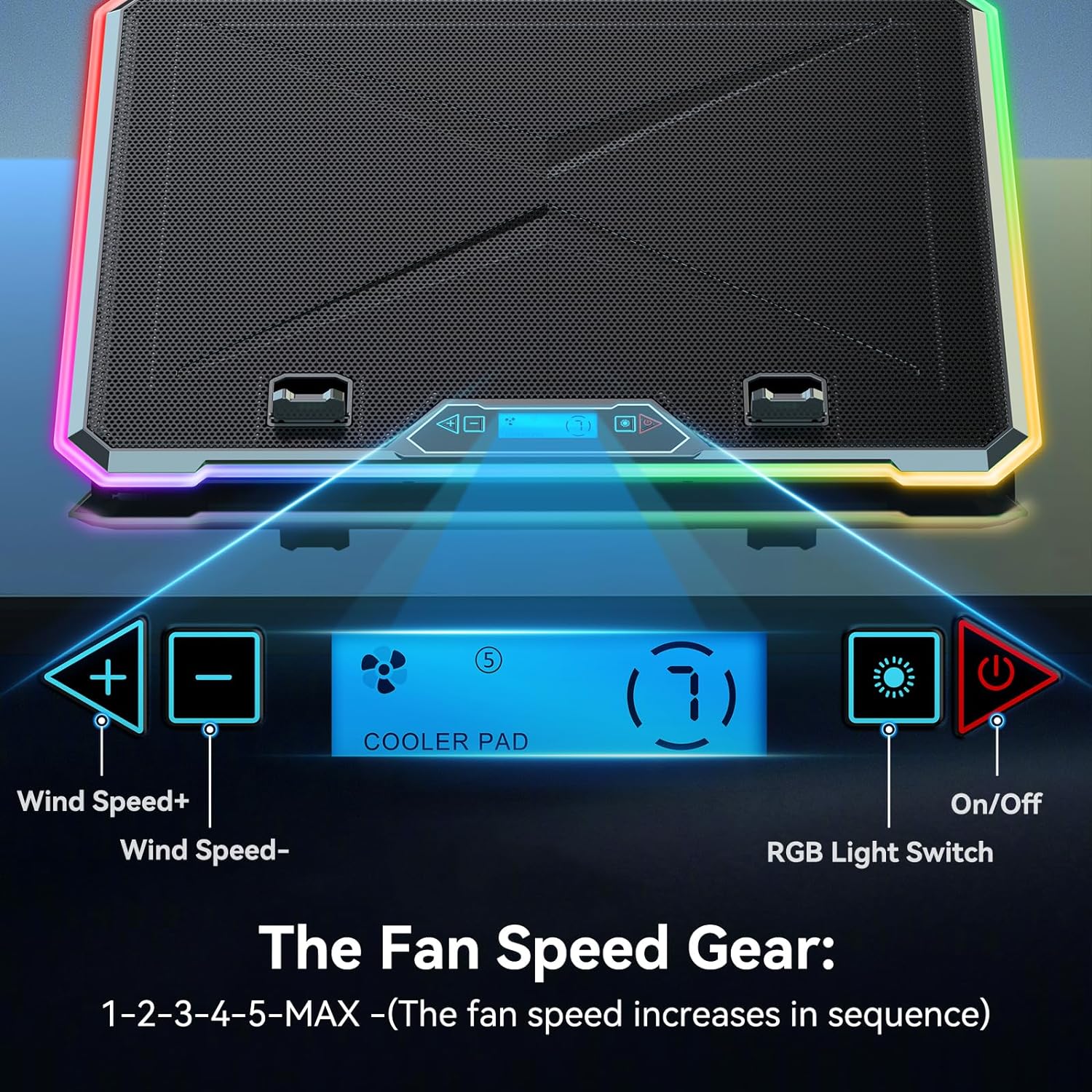 RGB Laptop Cooling Pad, Gaming - Laptop Cooling Pad avaliação e preço