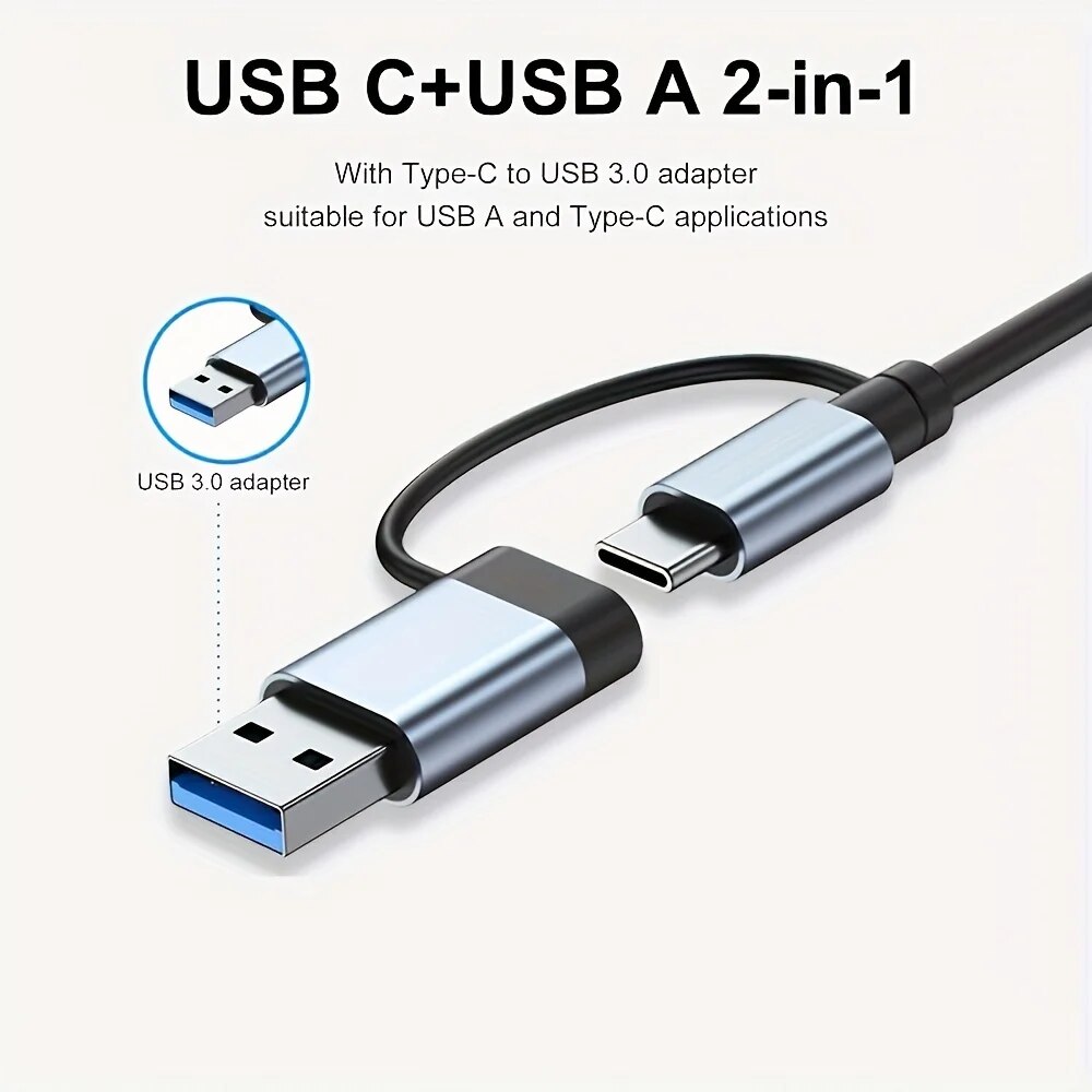 Hub USB3.0 2 em 1 com 7 Portas - Laptop Accessories Usb avaliação e preço