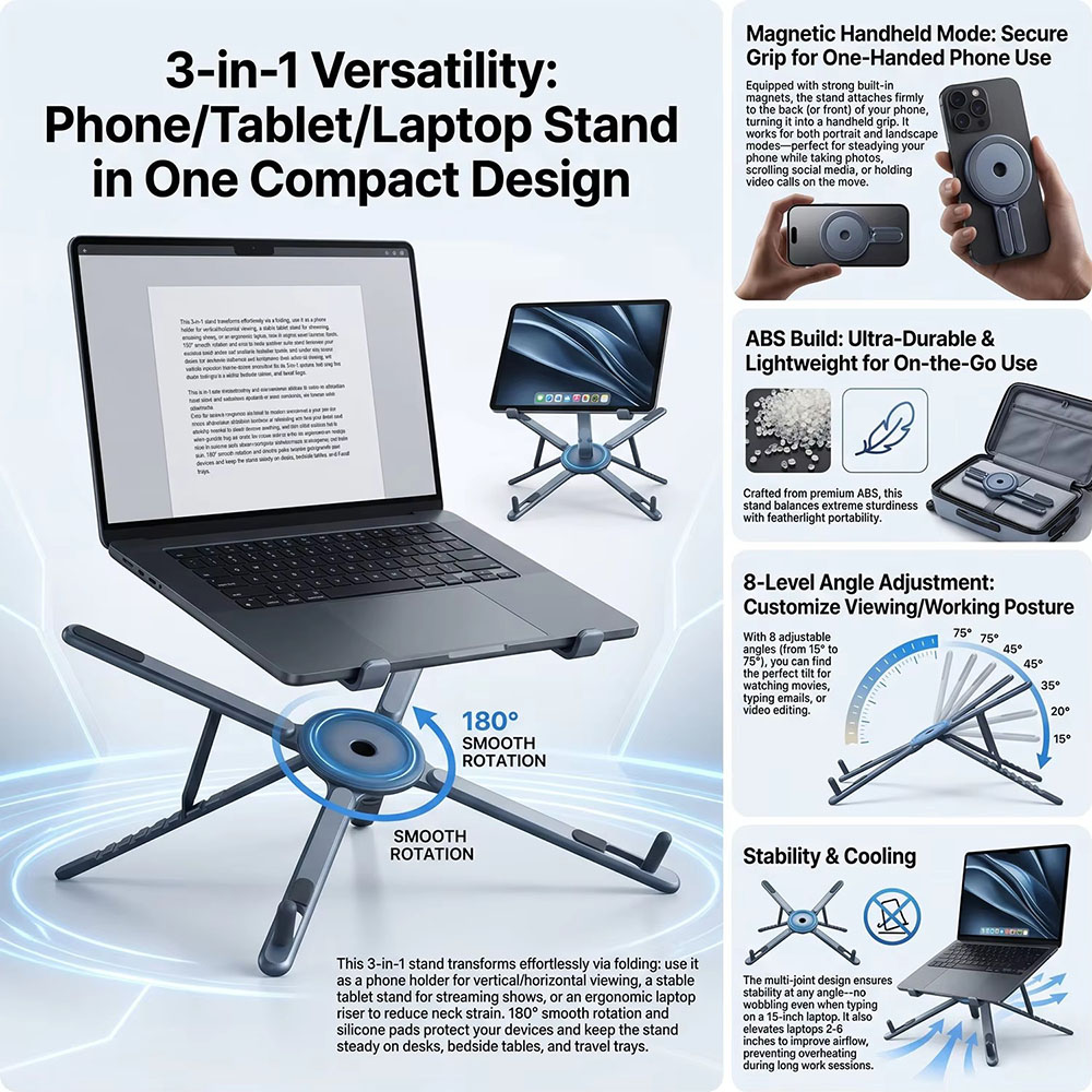 Suporte Magnético Portátil par - Laptop Ergonomic Accessories avaliação e preço