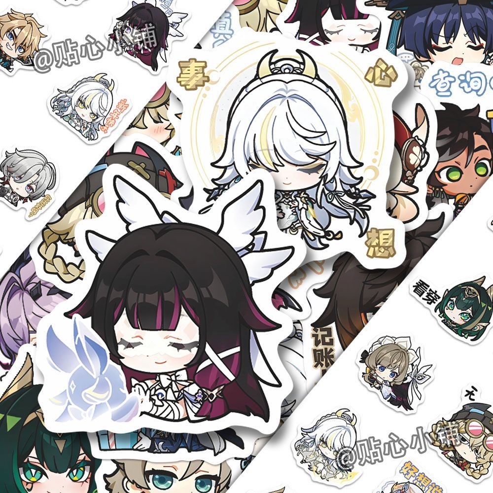 64PCS Adesivos de Anime Genshi - Laptop Accessories All avaliação e preço