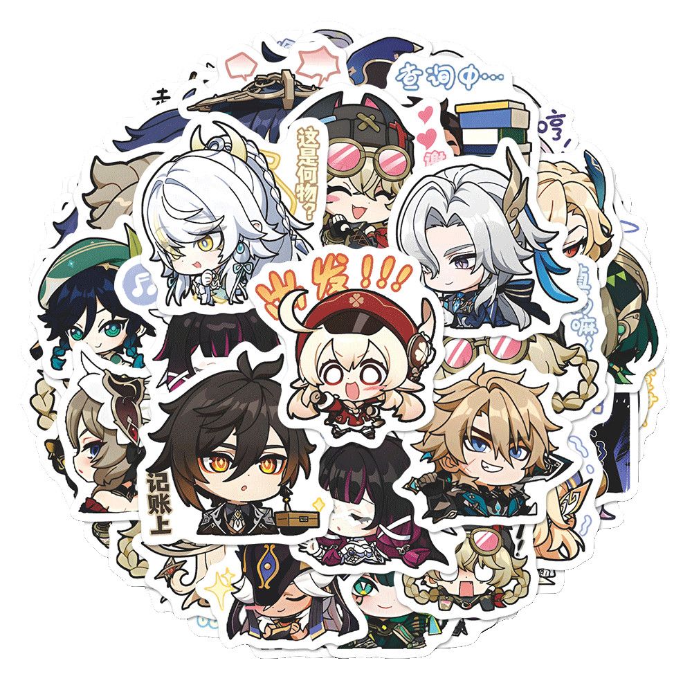 64PCS Adesivos de Anime Genshi - Laptop Accessories All avaliação e preço